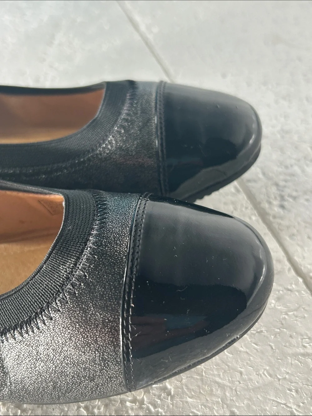 Josef Seibel SZ7-8 Metallic Silver Pippa Leather Ballet Flat Closet Staple Old $